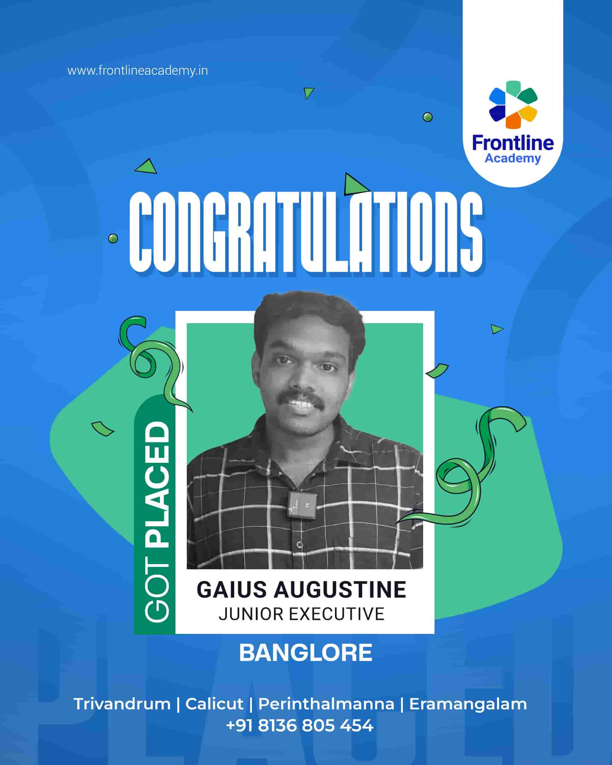 Logistics Academy in Trivandrum placement student Gaius