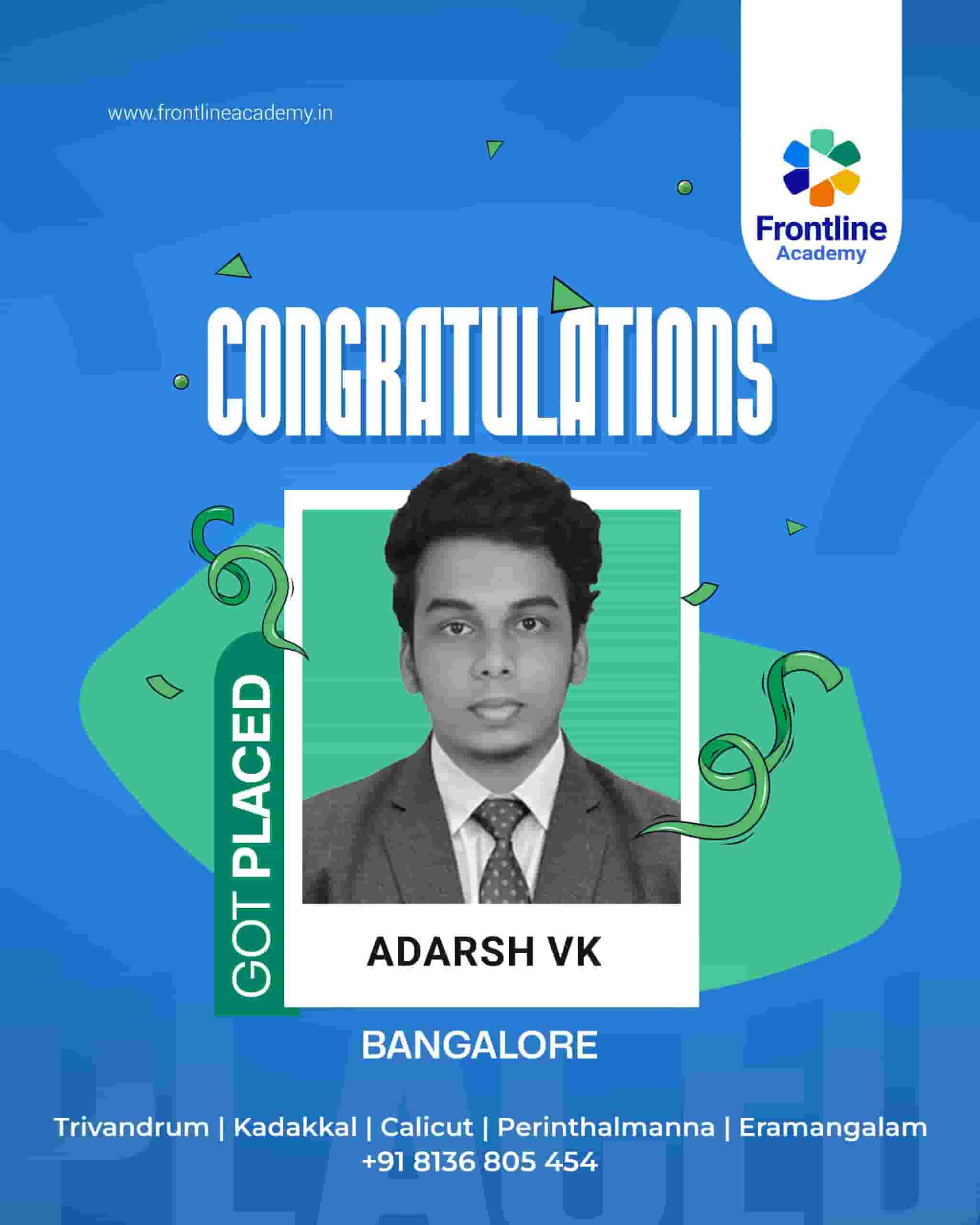 Logistics institute in Trivandrum placement student Adarsh